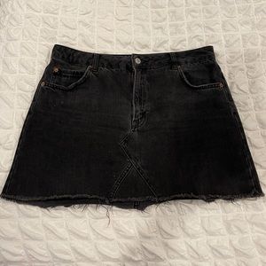 TOPSHOP denim skirt in washed black
